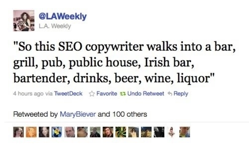 SEO Copywriter Walks Into A Bar Meme