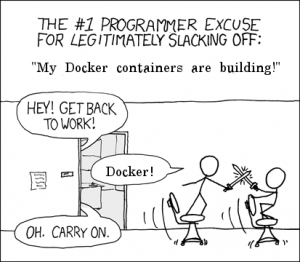Slacking Off Excuse is Docker Containers Are Building Meme